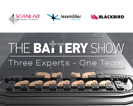Battery Show 2026 mit Scanlab, Lessmüller, Blackbird